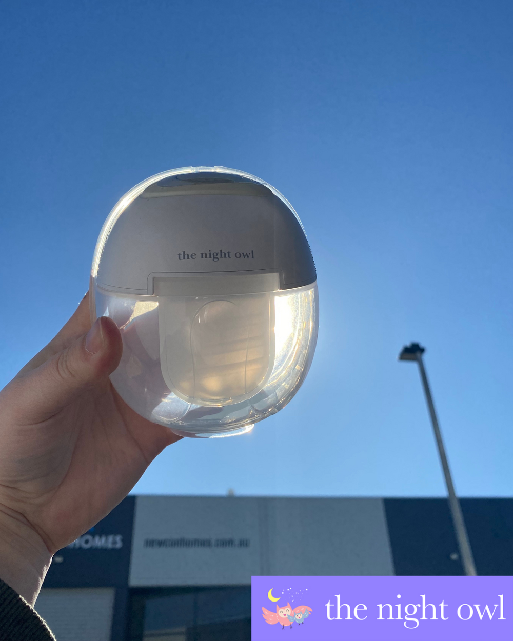 Comfortable breast pumping setup with Night Owl wearable pump in sunlit environment for enjoyable experience
