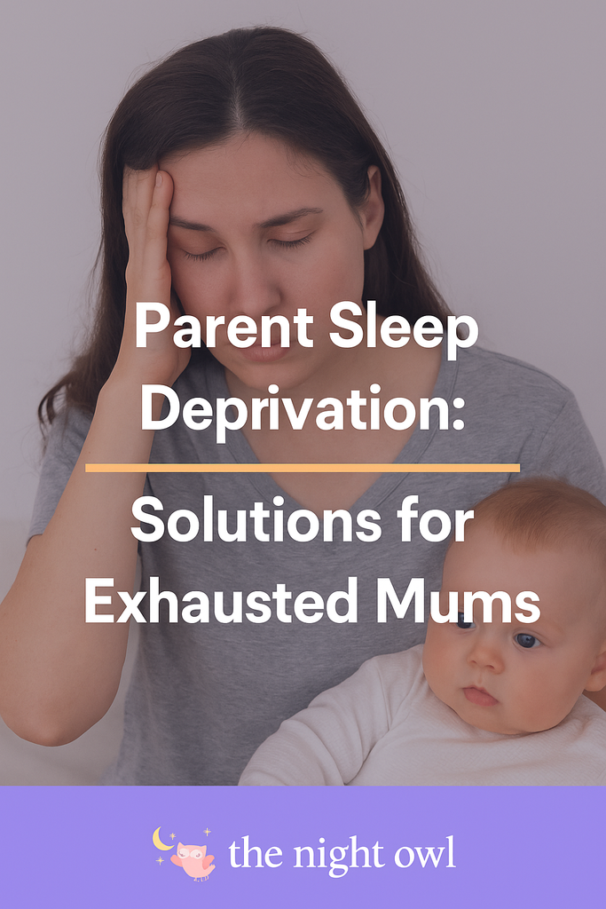 Exhausted parent struggling with sleep deprivation while caring for baby - solutions and tips for better rest