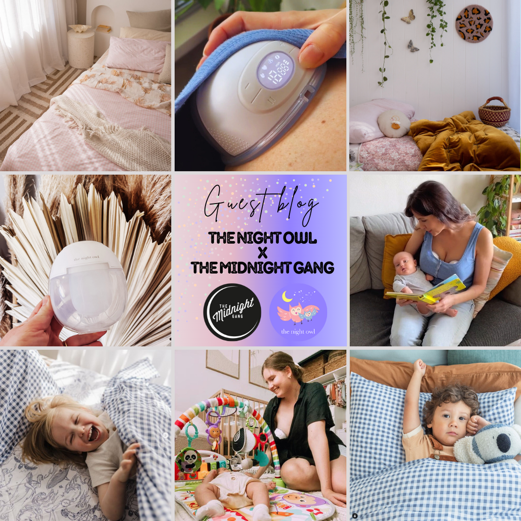 Postpartum recovery guide collaboration between The Night Owl and The Midnight Gang for new mothers