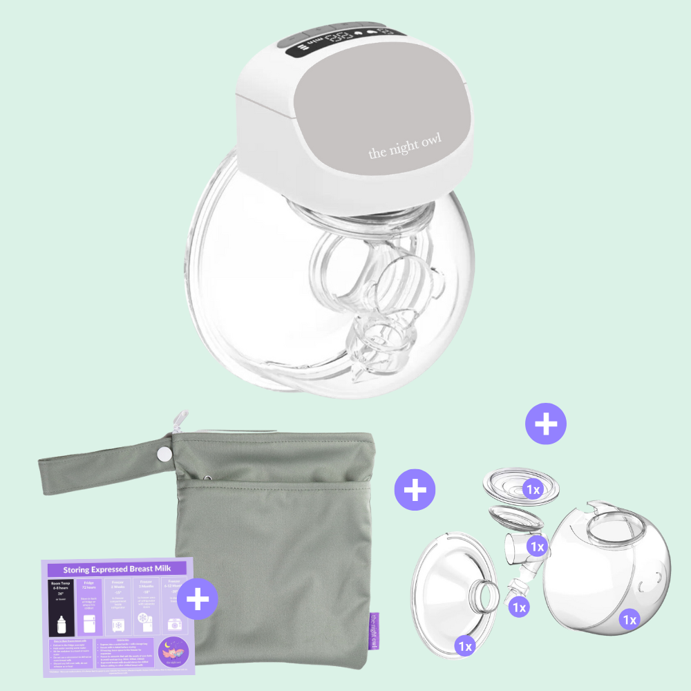 Baby Owl V2 - Single Starter Kit - 9 levels - The Night Owl- Wearable Breast Pump - Breast Pump - Hands Free Breast Pump - Portable Breast Pump - Wearable Breast Pump