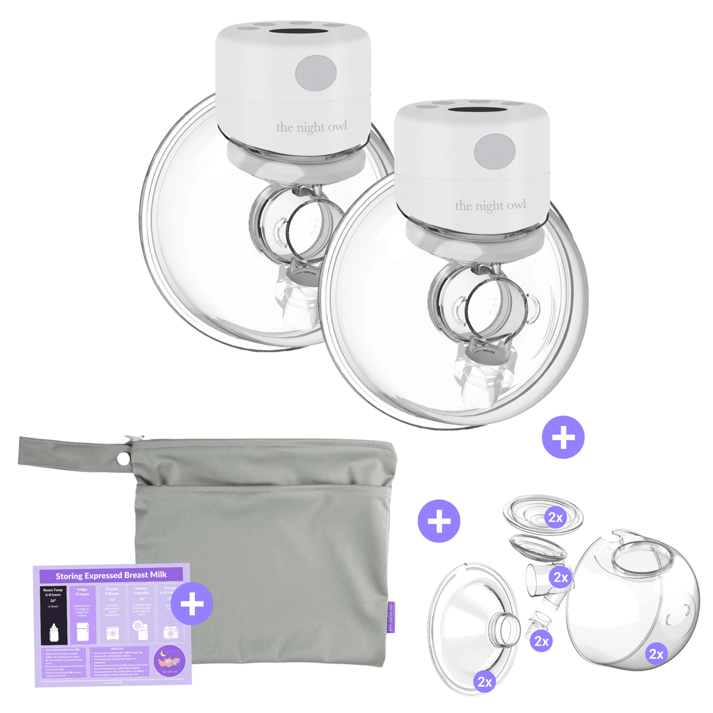 Original V2 Wearable Breast Pump - Twin Starter Kit - 12 levels - White - The Night Owl