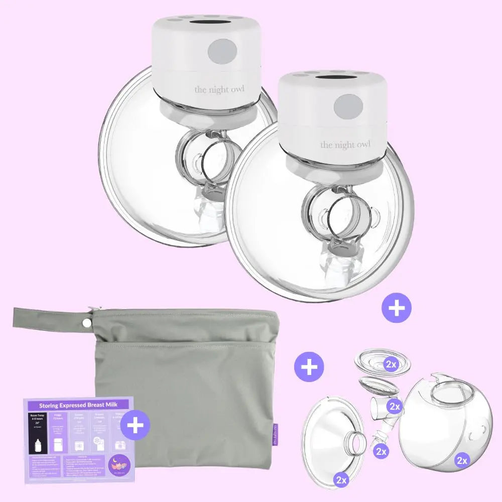 Ultimate: Xmas Pump Bundle - Original V2 The Night Owl Twin Bundle Image of a Wearable Breast Pump: Innovative wearable hands free breast pump designed for hands-free, portable breast pump use by The Night Owl. This Wearable portable breast pump is perfect for busy mums - Wearable Breast Pump