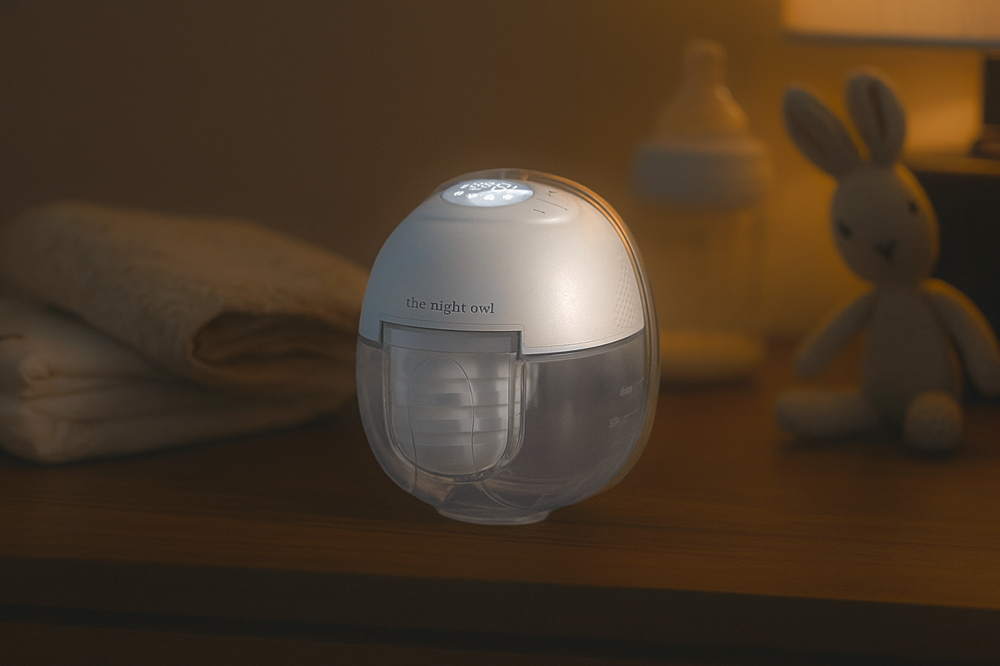 The Night Owl pump on bedside table