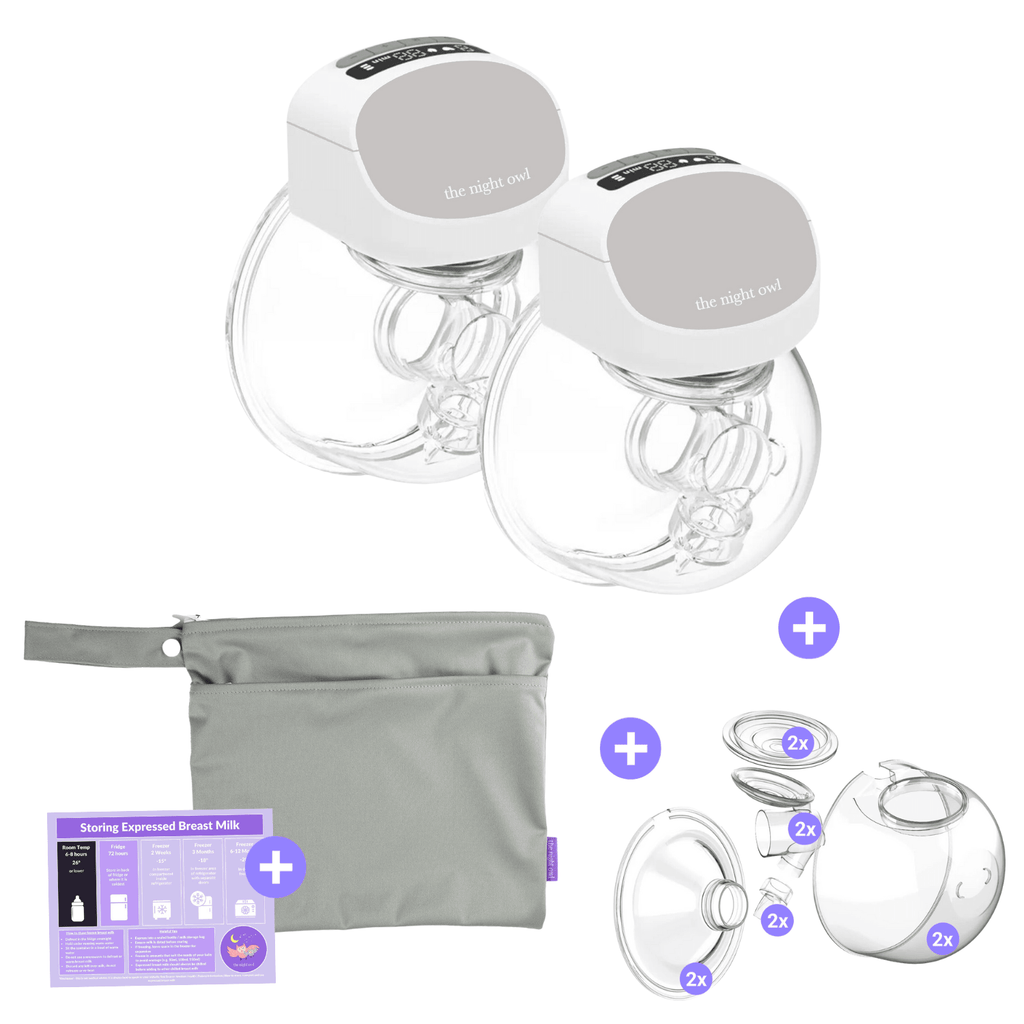 Baby Owl V2 Wearable Breast Pump - Twin Starter Kit - 9 levels - The Night Owl