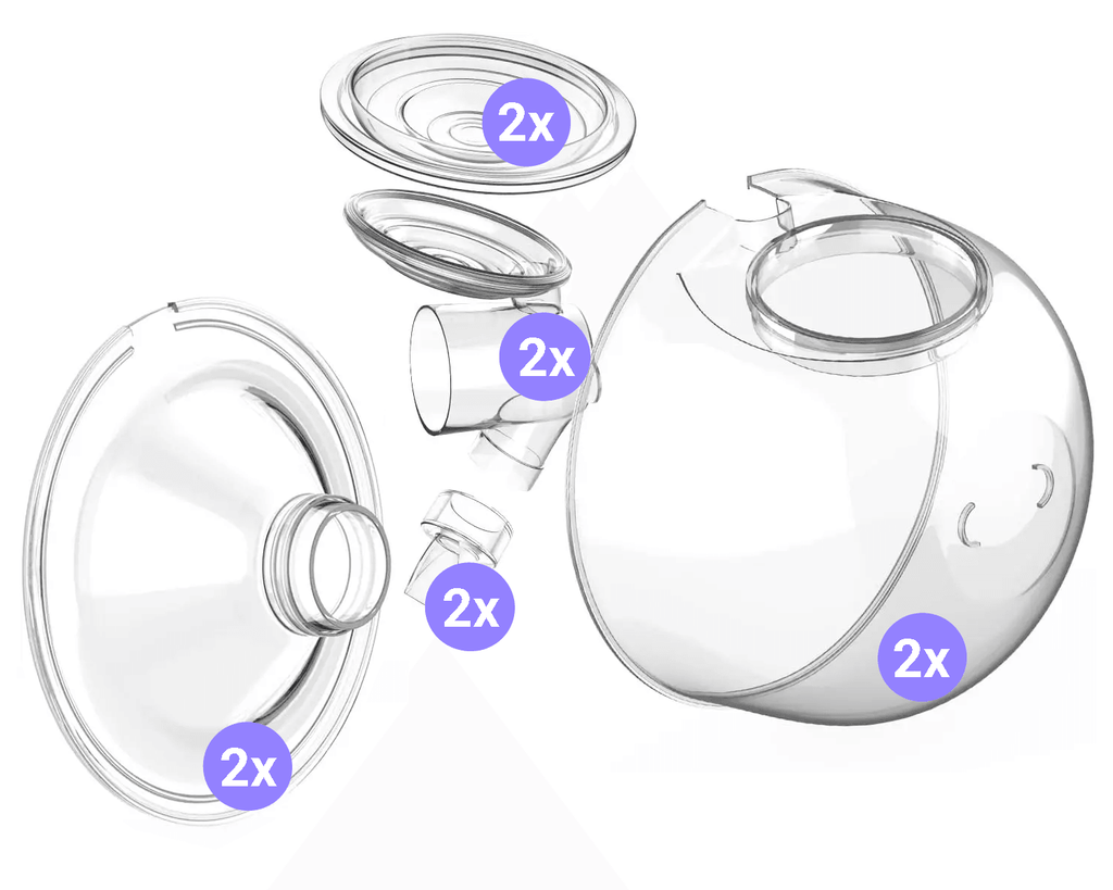 Original V2 Wearable Breast Pump - Twin Starter Kit - 12 levels - White - The Night Owl