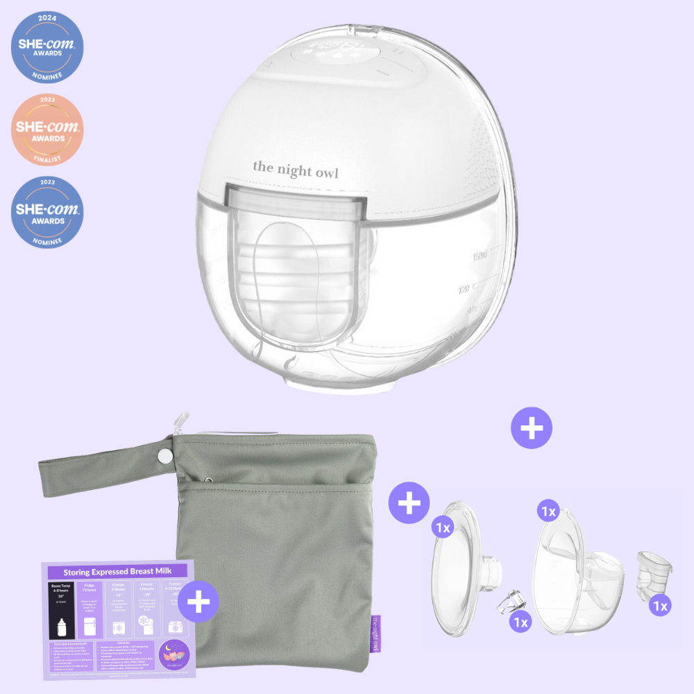 Mumma Owl - Single Starter Kit - 15 levels - The Night Owl- Wearable Breast Pump - Breast Pump - Hands Free Breast Pump - Portable Breast Pump - Wearable Breast Pump